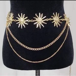 Gold Sun Face Waist Chain Belt – Adjustable s-l1200.jpg main image 2